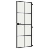 Vidaxx porte intérieure étroite 76x201,5 cm verre trempé et aluminium noir