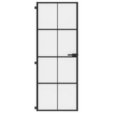 Vidaxx porte intérieure étroite 76x201,5 cm verre trempé et aluminium noir