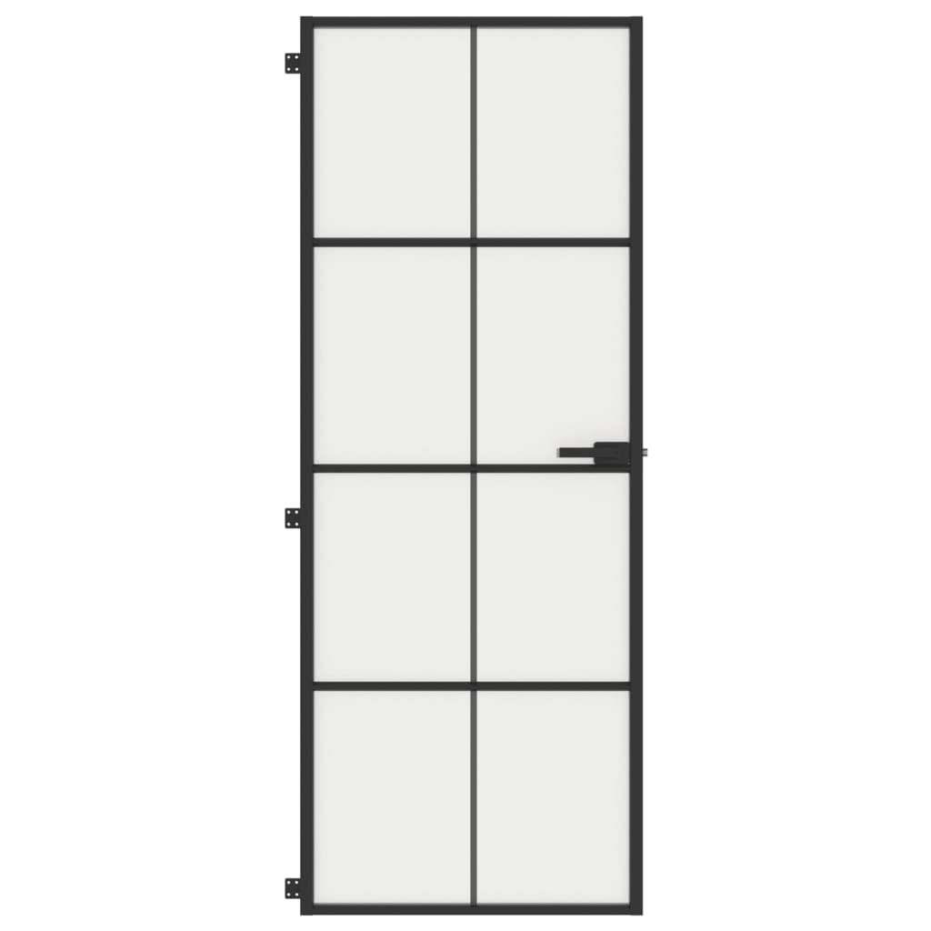 Vidaxl bannent der Dier schmuel 76x201.5 cm häerteg Glas an Aluminium schwaarz