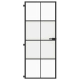 Vidaxx porte intérieure étroite 83x201,5 cm verre trempé et aluminium noir