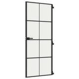 Vidaxx porte intérieure étroite 83x201,5 cm verre trempé et aluminium noir