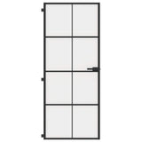 Vidaxx porte intérieure étroite 83x201,5 cm verre trempé et aluminium noir