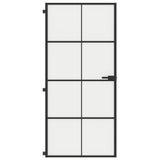Vidaxx porte intérieure étroite 93x201,5 cm verre trempé et aluminium noir