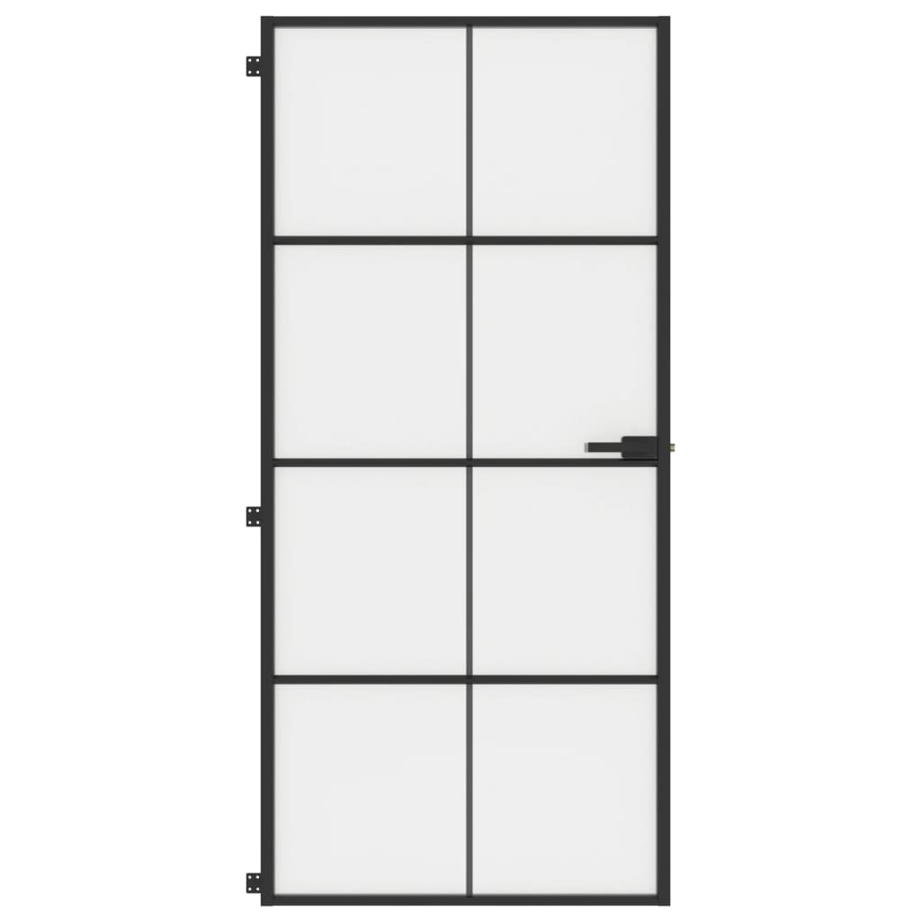 Vidaxl bannent Dier schmuel 93x201.5 cm Häerteg Glas an Aluminiumblack