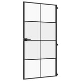 Vidaxx porte intérieure étroite 102,5x201,5 cm verre trempé et aluminium noir