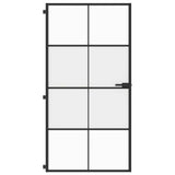 Vidaxx porte intérieure étroite 102,5x201,5 cm verre trempé et aluminium noir