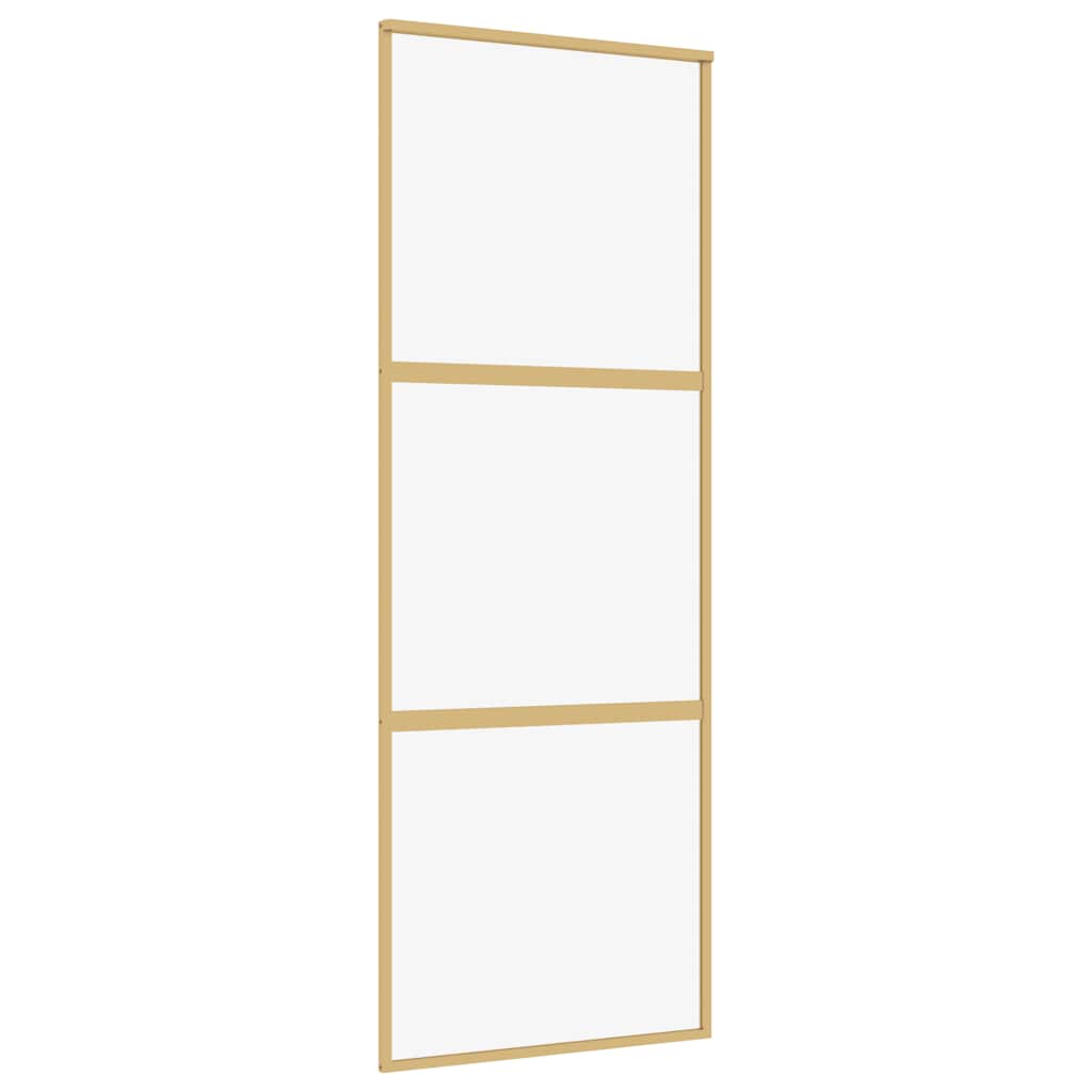 Vidaxx porte coulissante 76x205 cm verre ESG clair et aluminium doré