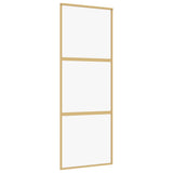 Vidaxx porte coulissante 76x205 cm verre ESG clair et aluminium doré