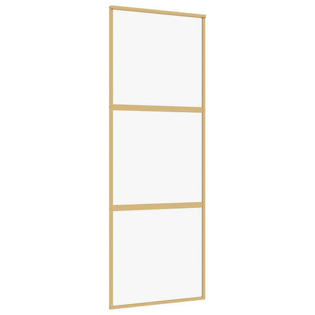 Vidaxx porte coulissante 76x205 cm verre ESG clair et aluminium doré