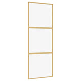 Porta scorrevole Vidaxl 76x205 cm Clear ESG Glass e in oro in alluminio