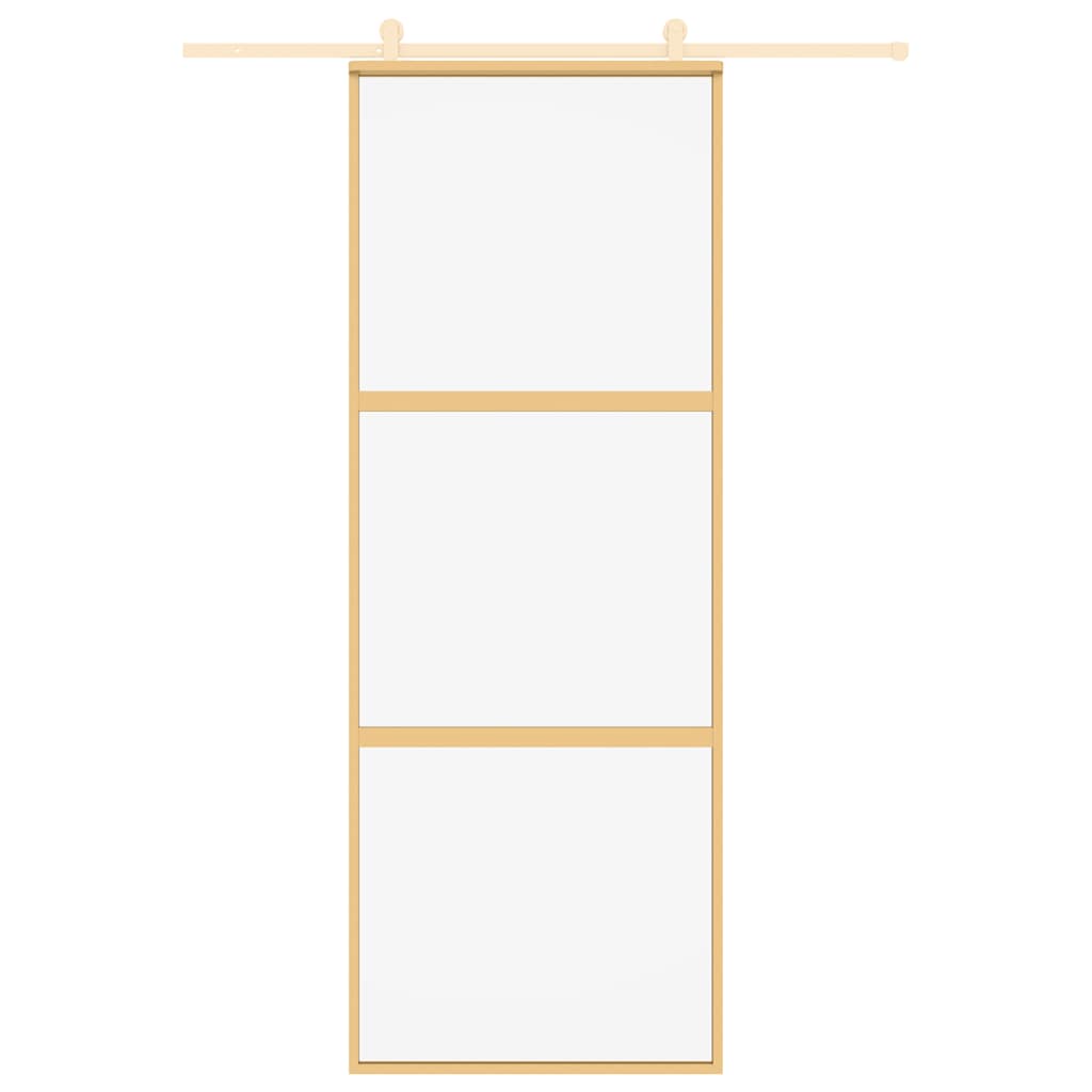 Vidaxx porte coulissante 76x205 cm verre ESG clair et aluminium doré