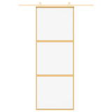 Vidaxx porte coulissante 76x205 cm verre ESG clair et aluminium doré