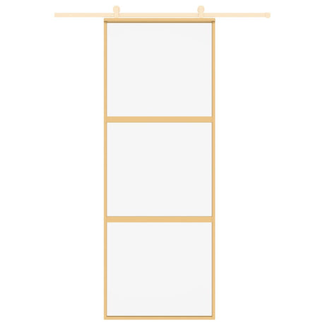 Vidaxx porte coulissante 76x205 cm verre ESG clair et aluminium doré