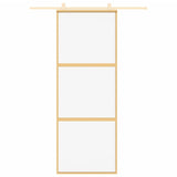 Porta scorrevole Vidaxl 76x205 cm Clear ESG Glass e in oro in alluminio