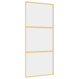 Porta scorrevole Vidaxl 90x205 cm Clear ESG Glass e in oro in alluminio