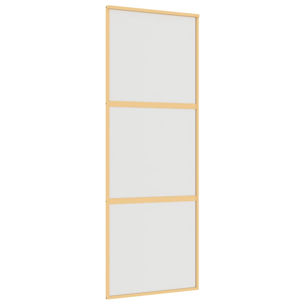 VidaXL Porte coulissante 76x205 cm verre ESG mat et aluminium doré