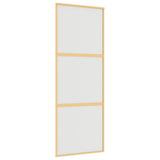 VidaXL Porte coulissante 76x205 cm verre ESG mat et aluminium doré