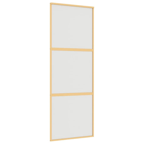 VidaXL Porte coulissante 76x205 cm verre ESG mat et aluminium doré