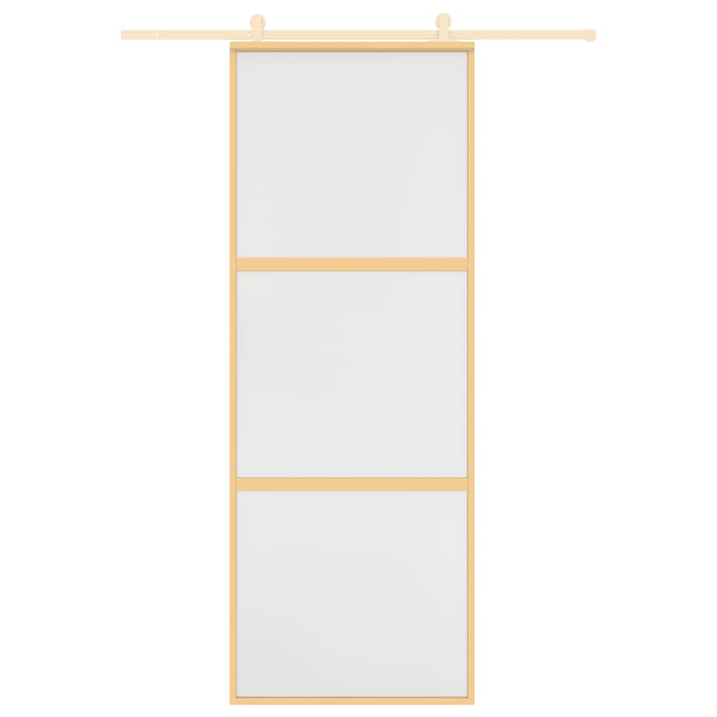VidaXL Porte coulissante 76x205 cm verre ESG mat et aluminium doré