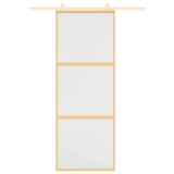 VidaXL Porte coulissante 76x205 cm verre ESG mat et aluminium doré