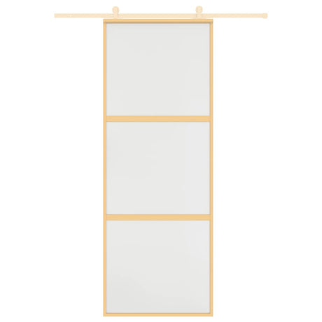VidaXL Porte coulissante 76x205 cm verre ESG mat et aluminium doré