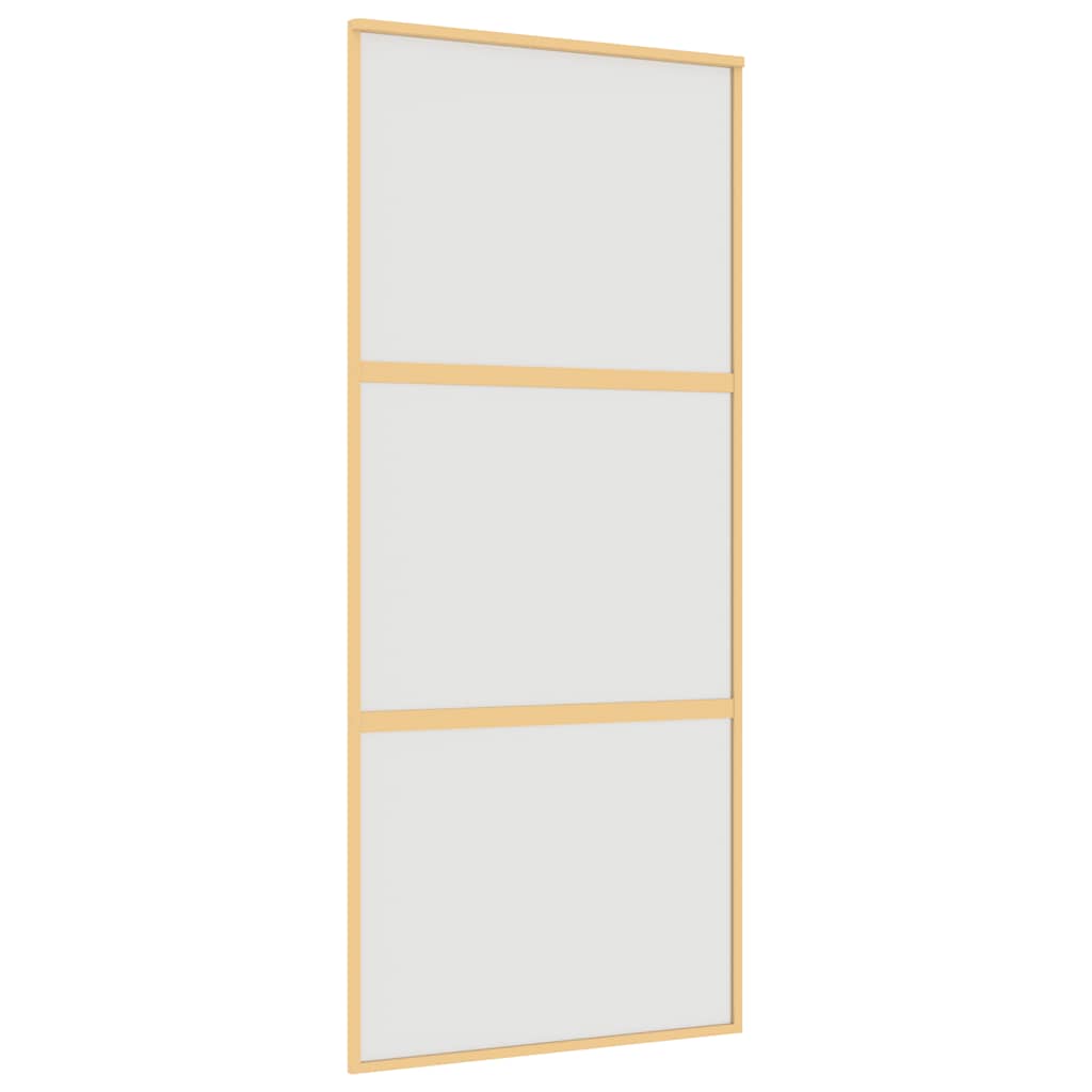 VidaXL Porte coulissante 90x205 cm verre ESG mat et aluminium doré