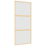 VidaXL Porte coulissante 90x205 cm verre ESG mat et aluminium doré