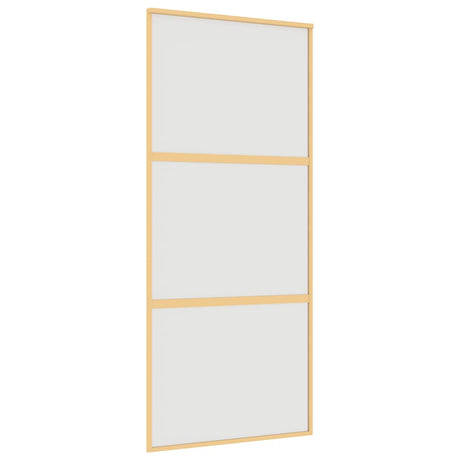 VidaXL Porte coulissante 90x205 cm verre ESG mat et aluminium doré