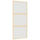 Puerta corredera Vidaxl 90x205 cm de vidrio ESG mate y dorado de aluminio