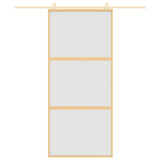 VidaXL Porte coulissante 90x205 cm verre ESG mat et aluminium doré