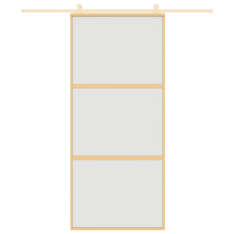 VidaXL Porte coulissante 90x205 cm verre ESG mat et aluminium doré