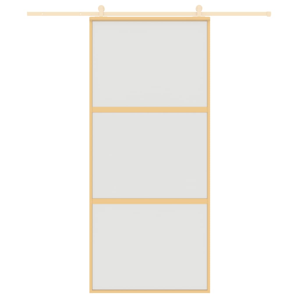 Vidaxl Sliding Porte 90x205 cm Verre ESG mate et aluminium or de couleur