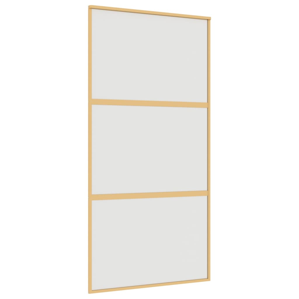 Puerta corredera de Vidaxl 102.5x205 cm de vidrio ESG mate y dorado de aluminio