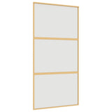 VidaXL Schuifdeur 102,5x205 cm mat ESG-glas en aluminium goudkleurig