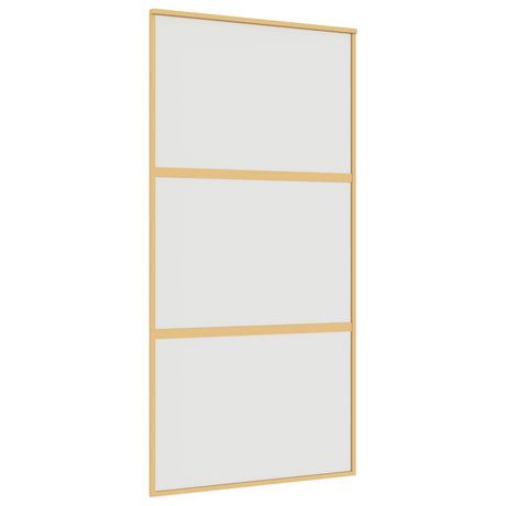 VidaXL Porte coulissante 102,5x205 cm verre ESG mat et aluminium doré