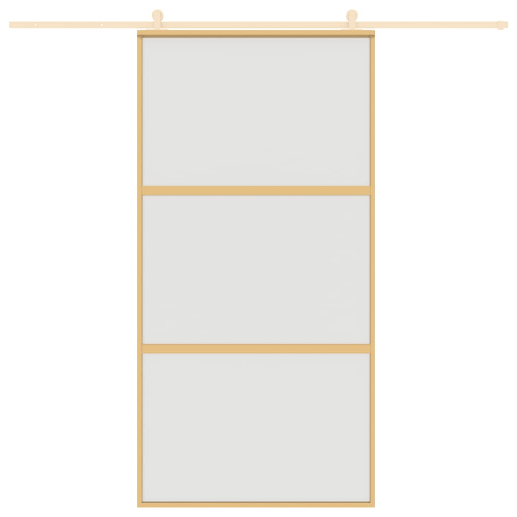 Puerta corredera de Vidaxl 102.5x205 cm de vidrio ESG mate y dorado de aluminio