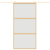 Vidaxl Porte coulissante 102.5x205 cm Verre ESG mate et aluminium or de couleur