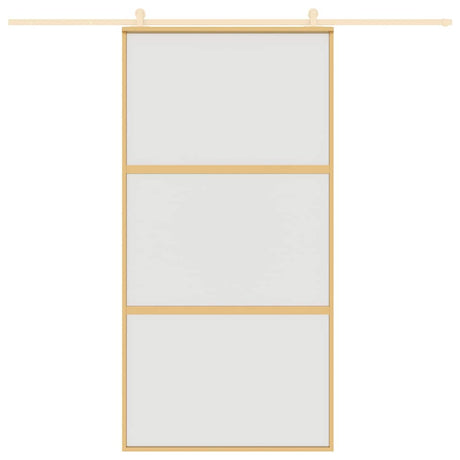 VidaXL Porte coulissante 102,5x205 cm verre ESG mat et aluminium doré