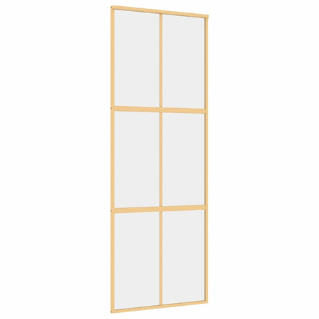 Vidaxx porte coulissante 76x205 cm verre ESG clair et aluminium doré