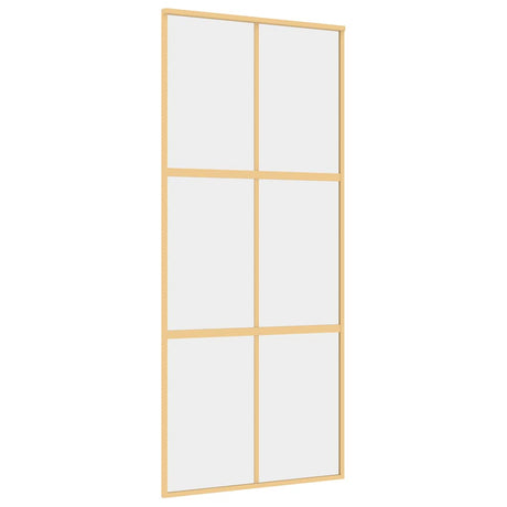 Vidaxx porte coulissante 90x205 cm verre ESG clair et aluminium doré