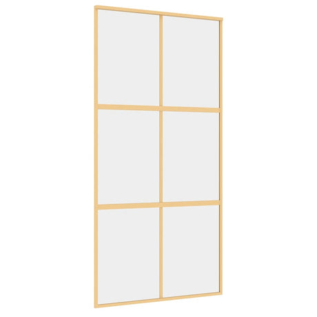 Vidaxx porte coulissante 102,5x205 cm verre ESG clair et aluminium couleur or