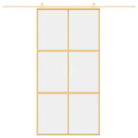 Vidaxx porte coulissante 102,5x205 cm verre ESG clair et aluminium couleur or