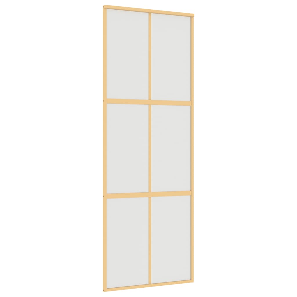 VIDAXL -Schiebetür 76x205 cm mattes ESG -Glas und Aluminium Gold gefärbt