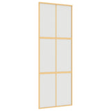 Vidaxl Sliding Porte 76x205 cm Verre ESG mate et aluminium or de couleur