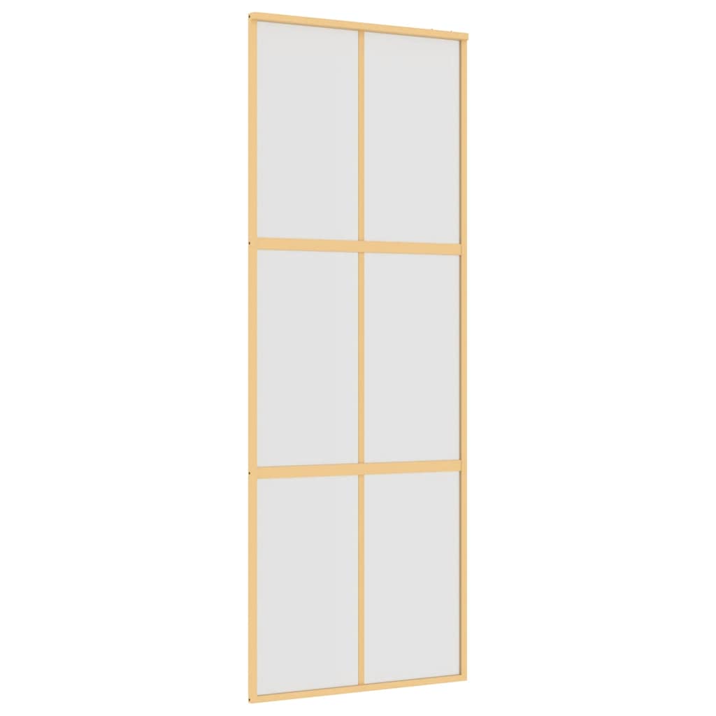 VidaXL Porte coulissante 76x205 cm verre ESG mat et aluminium doré