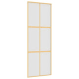 VidaXL Porte coulissante 76x205 cm verre ESG mat et aluminium doré