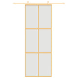 VidaXL Porte coulissante 76x205 cm verre ESG mat et aluminium doré