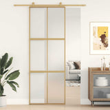 VidaXL Porte coulissante 76x205 cm verre ESG mat et aluminium doré