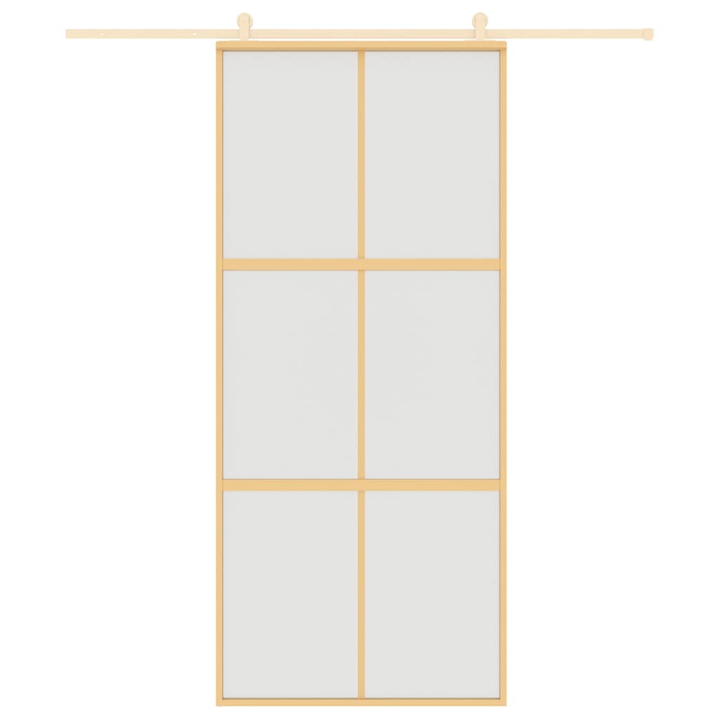 Vidaxx porte coulissante 90x205 cm verre ESG mat et aluminium doré