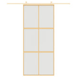 Vidaxx porte coulissante 90x205 cm verre ESG mat et aluminium doré